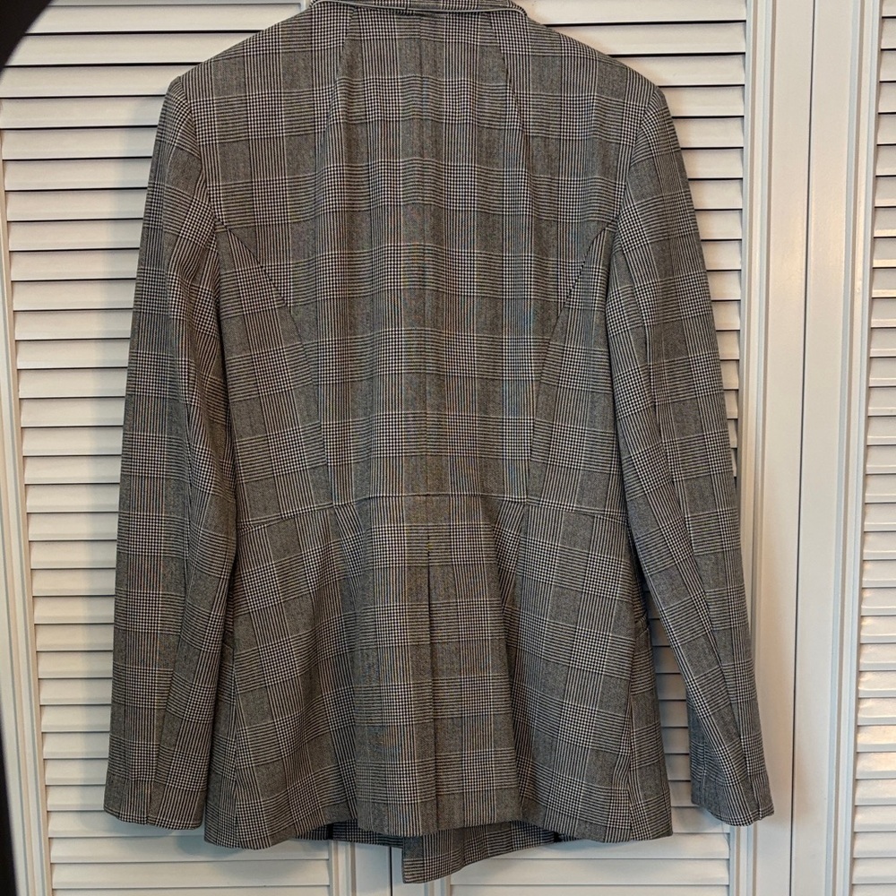 I.N.C. Glen Plaid Black & White Classic Blazer Women’s Size Small - Picture 3 of 11